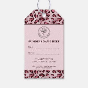 Pink Leopard Print Custom Shop Logo Price Hang Tag