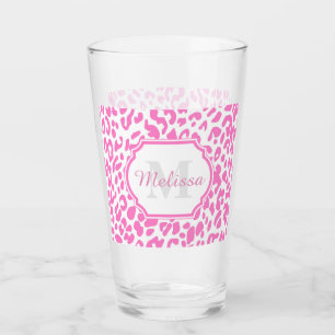 Pink Leopard Print Glass
