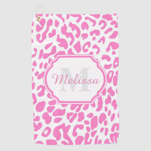 Pink Leopard Print Golf Towel