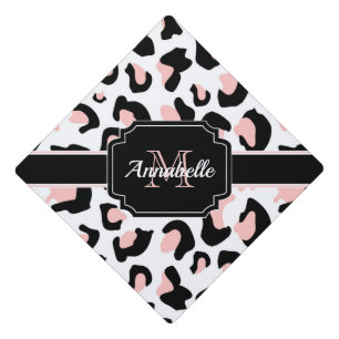 Pink Leopard Print Graduation Cap Topper