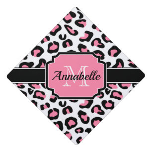 Pink Leopard Print Graduation Cap Topper