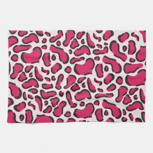Pink leopard print kitchen towel