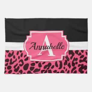 Pink Leopard Print Kitchen Towel