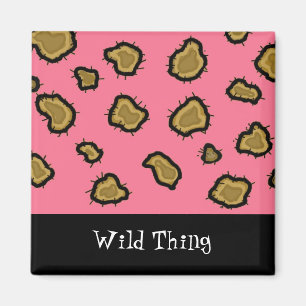 Pink Leopard Print Magnet
