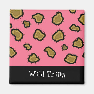 Pink Leopard Print Magnet