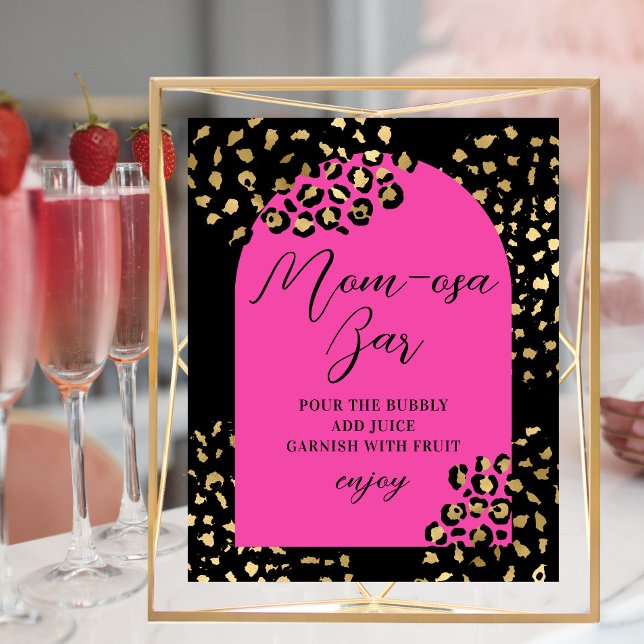 Pink Leopard Print Mom-osa Bar Sign (Creator Uploaded)