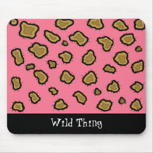 Pink Leopard Print Mouse Pad