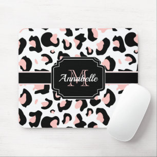 Pink Leopard Print Mouse Pad