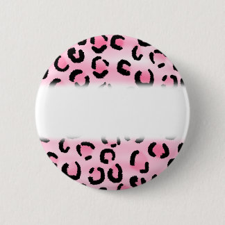 Pink Leopard Print Pattern. 2 Inch Round Button