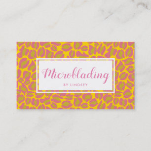Pink Leopard Print Pattern Beauty Spray Tan Salon Business Card