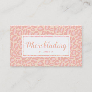 Pink Leopard Print Pattern Beauty Spray Tan Salon Business Card