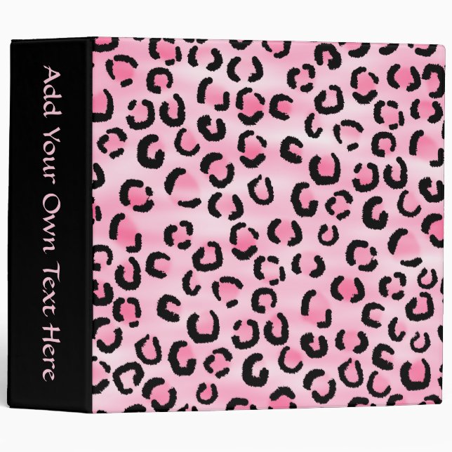 Pink Leopard Print Pattern. Binder (Front/Spine)