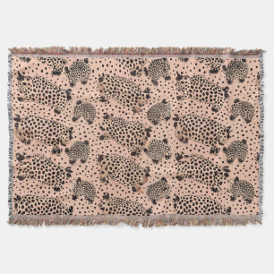 Pink Leopard Print Pattern – Chic Animal Throw Blanket