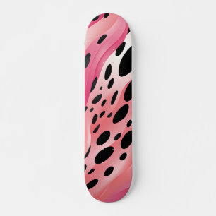 Pink Leopard Print Pattern Skateboard