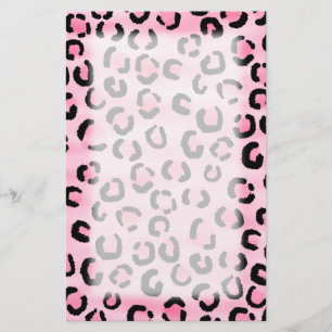 Pink Leopard Print Pattern. Stationery