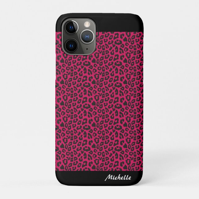 pink Leopard Print Personalized  Case-Mate iPhone Case (Back)