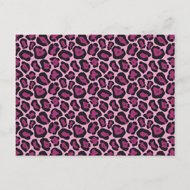 Pink Leopard Print Postcard (Front)