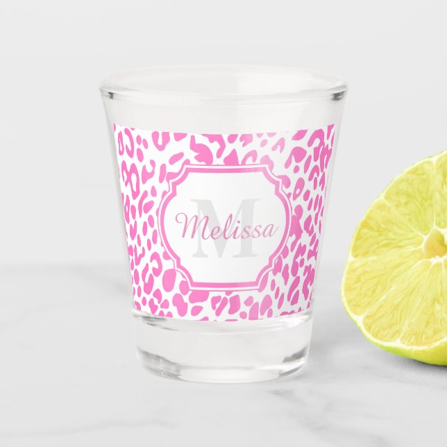 Pink Leopard Print Shot Glass (Front)