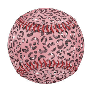 Pink leopard Print Sparkle Glitter               Baseball