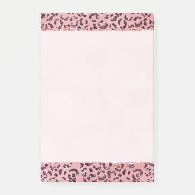Pink leopard Print Sparkle Glitter          Post-it Notes (Front)