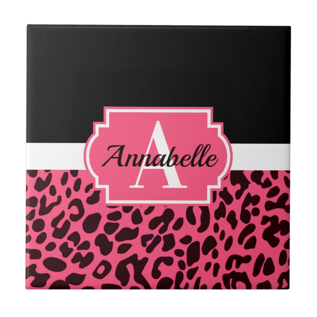 Pink Leopard Print Tile (Front)