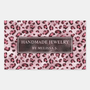 Pink Leopard Print With Faux Foil And Custom Text Sticker