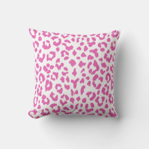 Pink leopard print  with monogram throw pillow