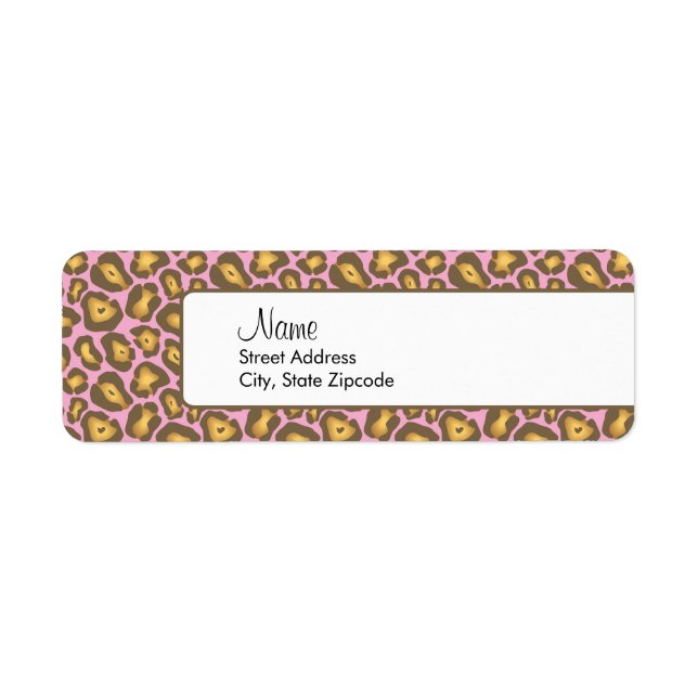 Pink Leopard Return Address Label (Front)