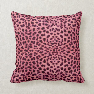Pink Leopard Skin Pattern Throw Pillow
