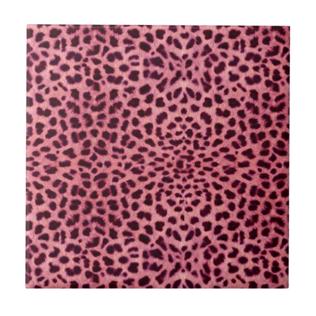 Pink Leopard Skin Pattern Tile (Front)