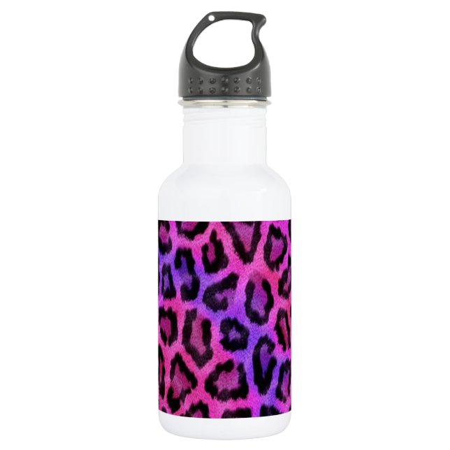Pink Leopard Skin Print 532 Ml Water Bottle (Front)