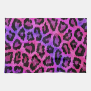 Pink Leopard Skin Print Kitchen Towel