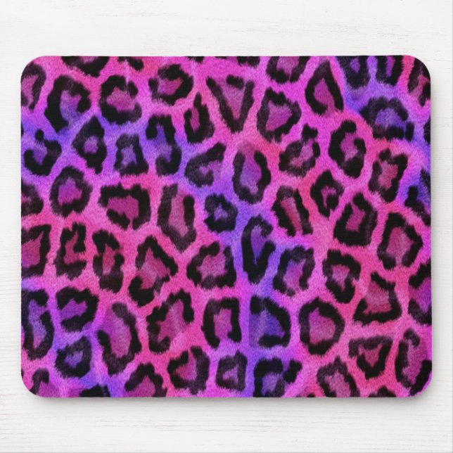 Pink Leopard Skin Print Mouse Pad (Front)