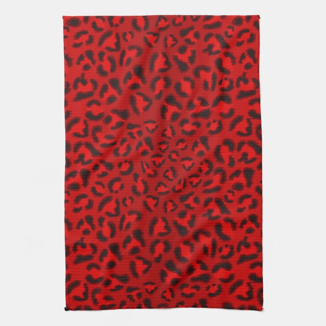 Pink leopard texture pattern. kitchen towel (Vertical)