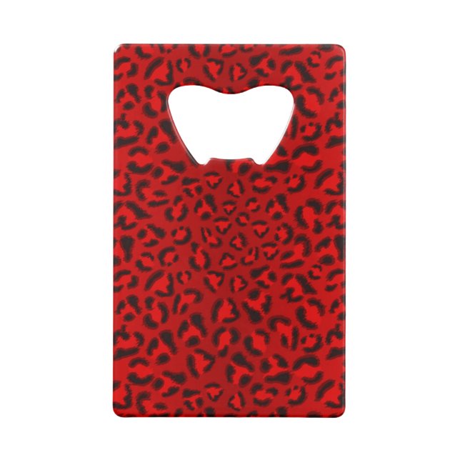 Pink leopard texture pattern. wallet bottle opener (Front)
