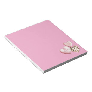 Pink Leopard XOXO Love Hearts Notepad