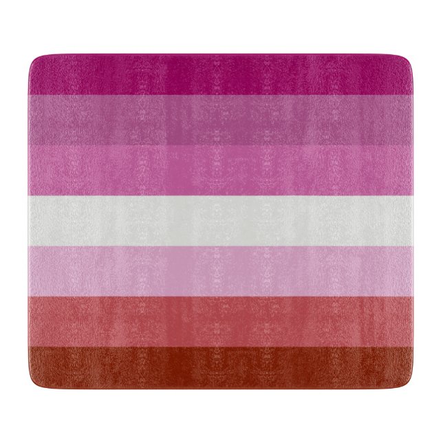 Pink Lesbian Pride Flag Cutting Board (Front)