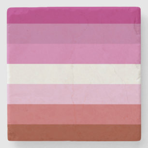 Pink Lesbian Pride Flag Stone Coaster