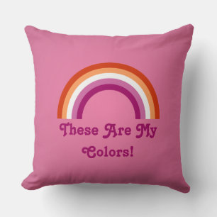 Pink Lesbian pride rainbow Throw Pillow