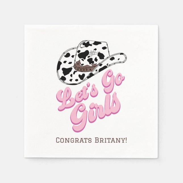 Pink Let's Go Girls Nashville Bachelorette Napkin (Front)