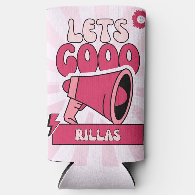 Pink Lets Go Rillas Seltzer Can Cooler (Front)