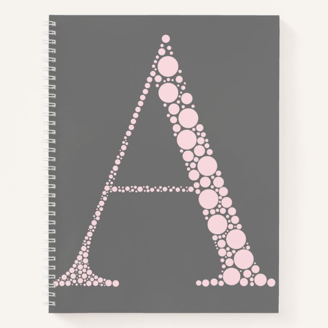 Pink Letter A Journal – Minimal Aesthetic Notebook (Front)