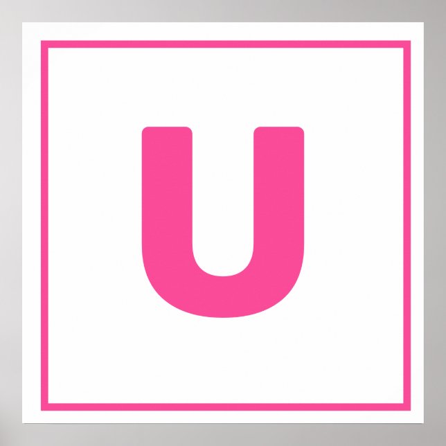 Pink letter U Poster (Front)