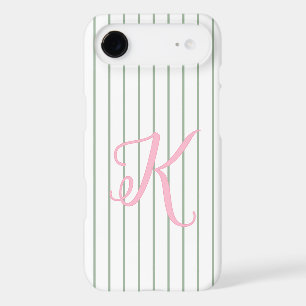 Pink Letter with Green and White Stripes