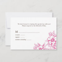 Pink Letterpress Style Wedding