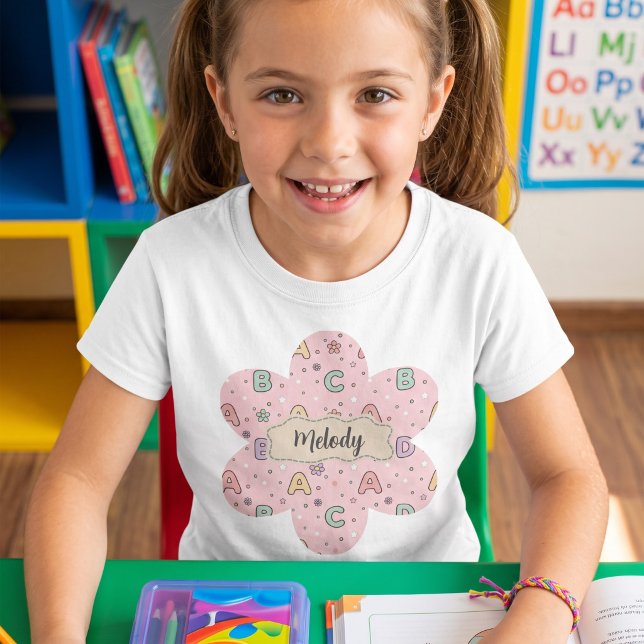 Pink Letters Back to School Pattern  T-Shirt (Creator Uploaded)