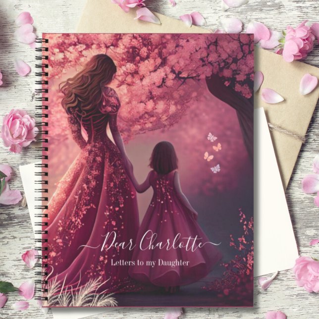 Pink Letters to my Daughter Memory Keepsake Custom Notebook (Creator Uploaded)