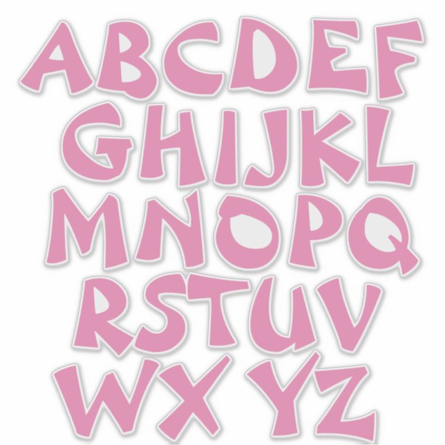 Pink Letters Transparent Alphabet Wall (Front)