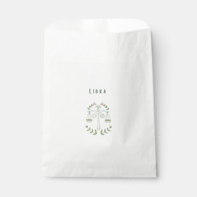 Pink Libra, zodiac, star sign  Favour Bag (Front)