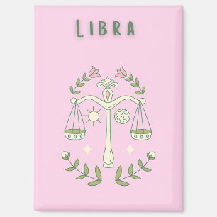 Pink Libra, zodiac, star sign Magnet